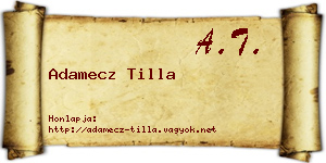 Adamecz Tilla névjegykártya